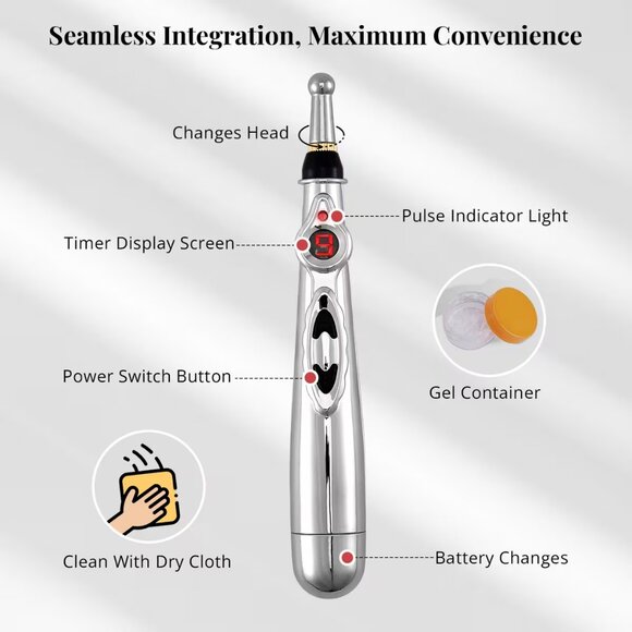 Interchangeable 7 Heads Massager Pen - Picture 3 of 4